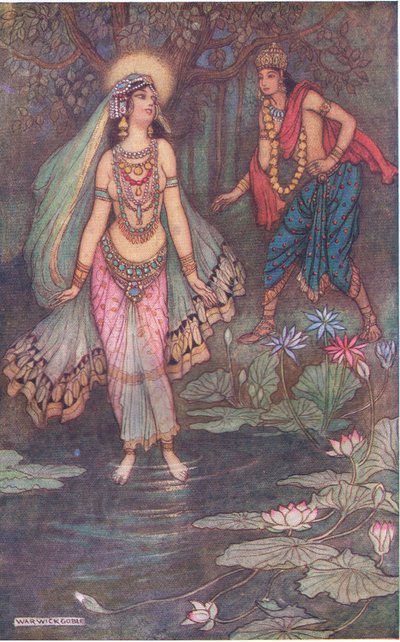 Shantanu Meets the Goddess Ganga by Warwick Goble